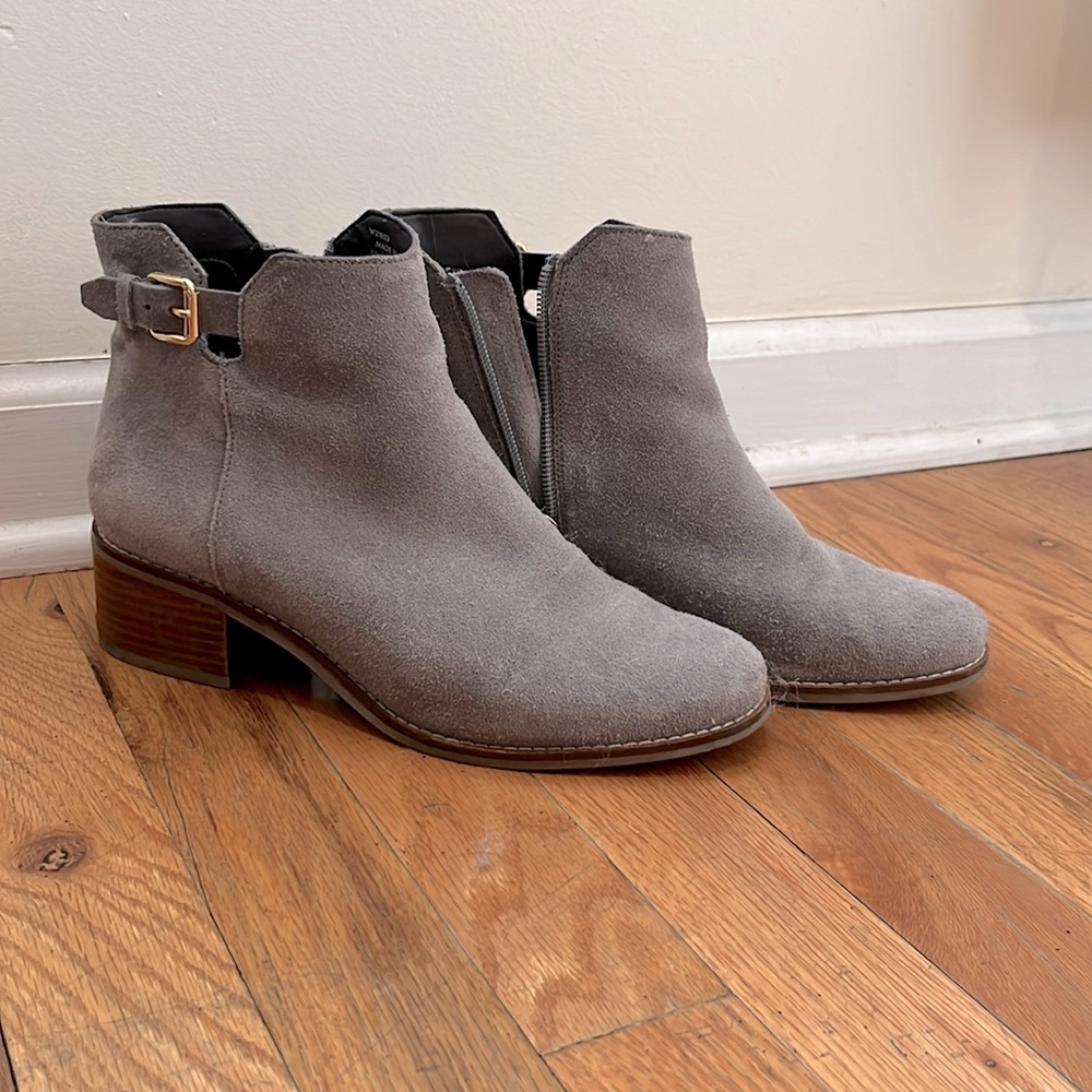 Cole Haan gray suede booties